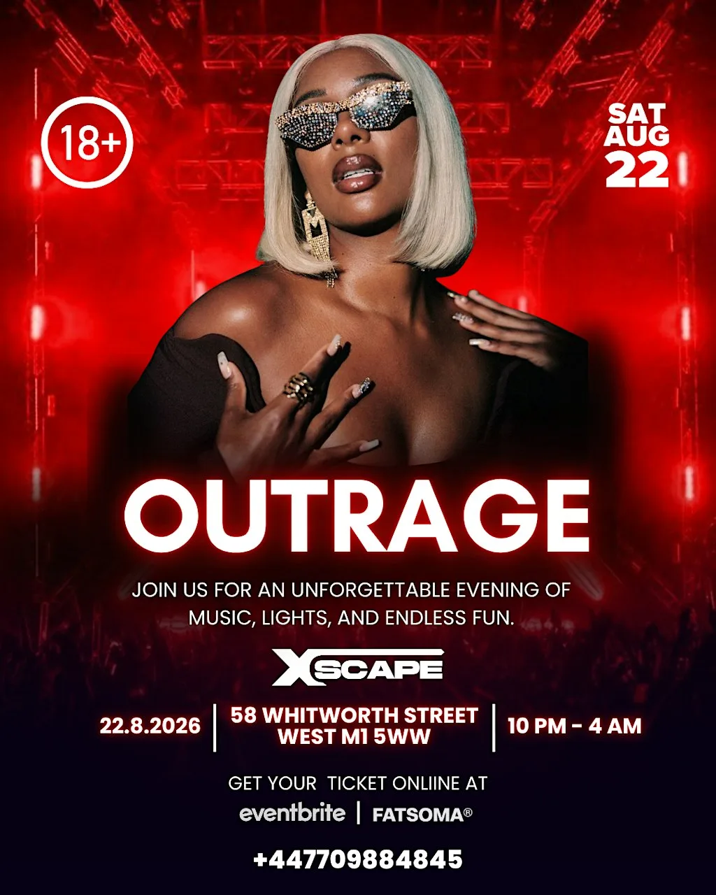 OUTRAGE - Afrobeats/HipHop/Amapiano/RnB/DanceHall at Xscape Manchester