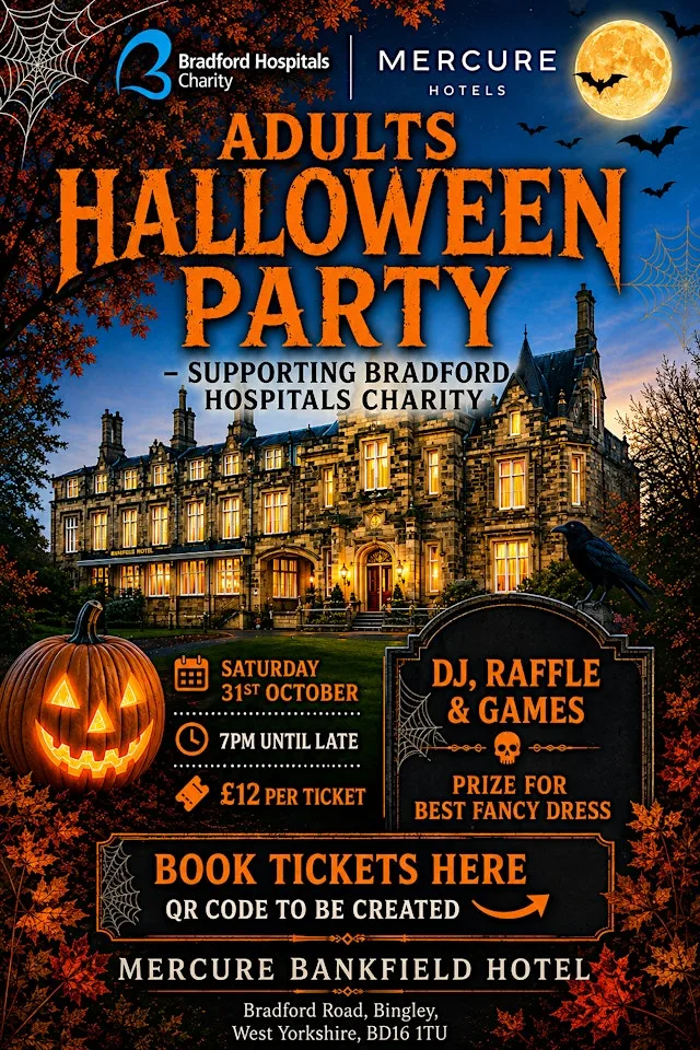 Adults Halloween Party Supporting Bradford Hospitals Charity at Mercure Bradford Bankfield Hotel, Bradford Road, Bingley