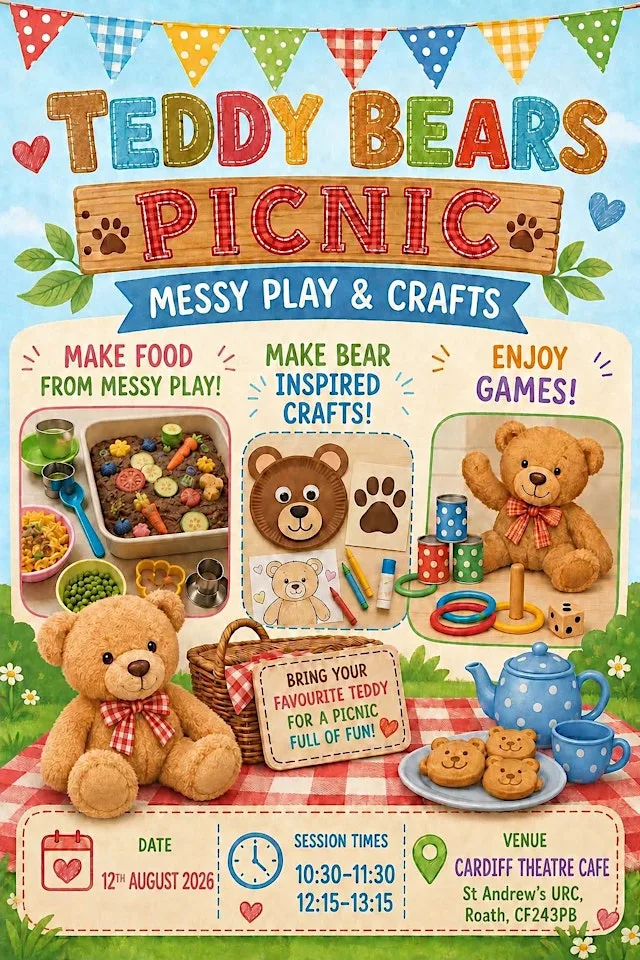 Teddy Bear Picnic at Cardiff Theatre Cafe at St. Andrew's