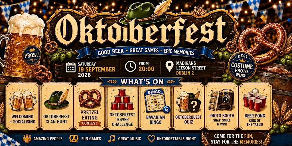 OKTOBERFEST PARTY at Madigans Pub Leeson Street