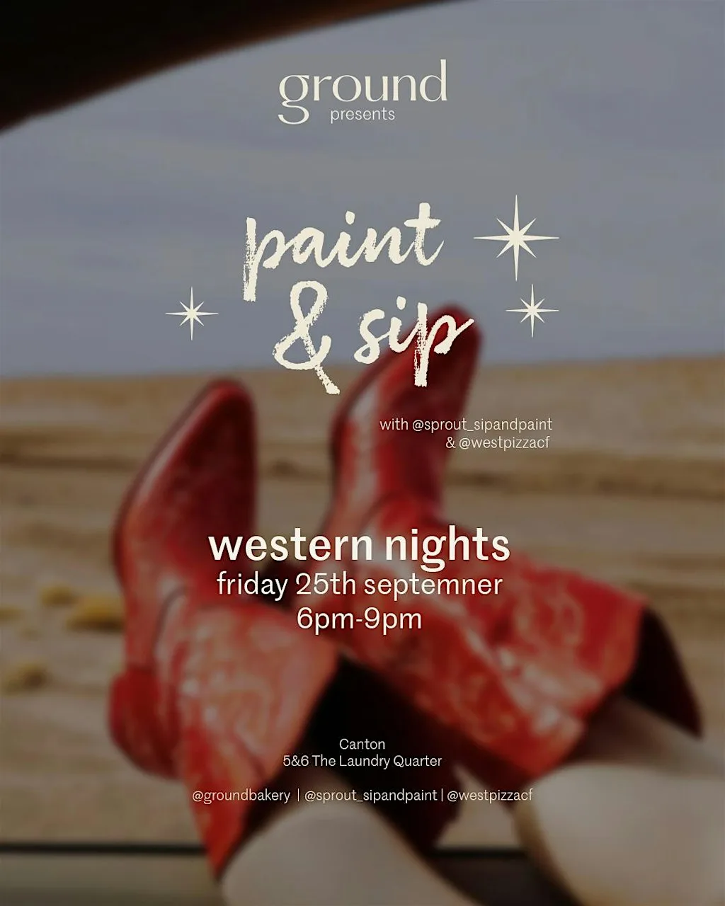 Paint & Sip Western night at Ground Bakery