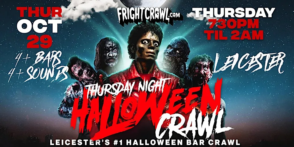 The Fright Crawl | Leicester Halloween Bar Crawl 2026 | Thursday, October 29 at TBA