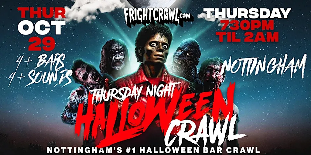 The Fright Crawl | Nottingham Halloween Bar Crawl 2026 | Thursday, October 29 at TBA