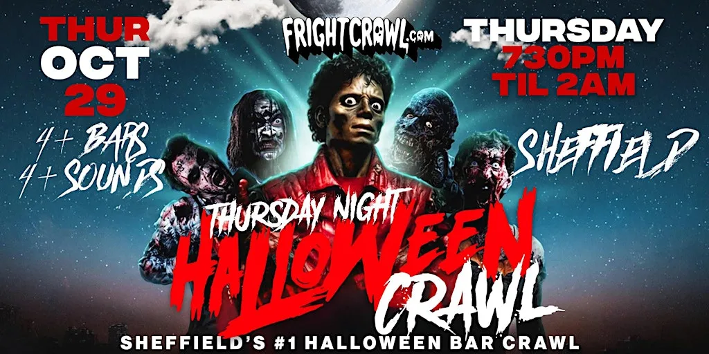The Fright Crawl | Sheffield Halloween Bar Crawl 2026 | Thursday, October 29 at TBA