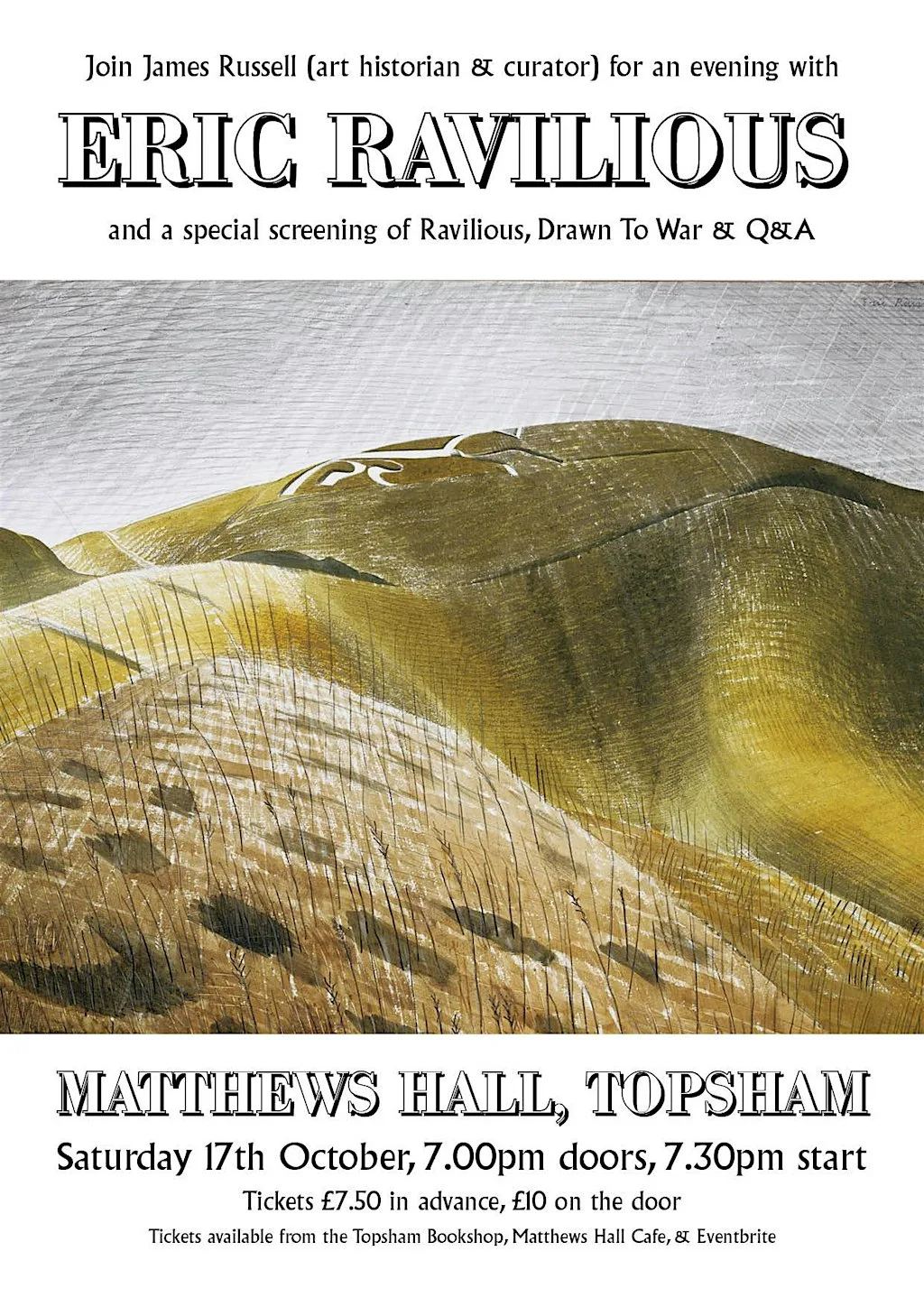 An evening with Eric Ravilious, presented by James Russell at Matthews Hall, Topsham
