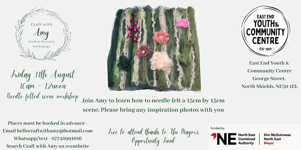 2d needle felt scene workshop - Craft with Amy at East End Youth & Community Centre