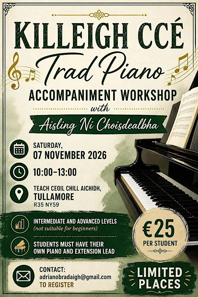 Trad Piano Accompaniment Workshop with Aisling Ní Choisdealbha at Teach Ceoil Chill Aichidh