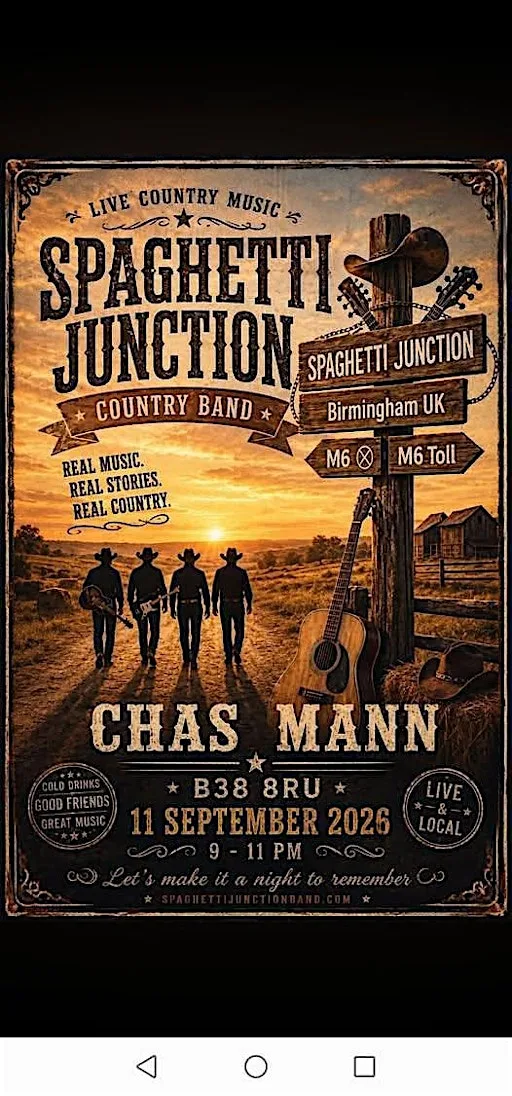 Spaghetti Junction - Country Music Band Play Chas Mann's at The Mann Cave (incl. Chas Mann Motorcycles, Scooterista, Upstairs@ & Downstairs@