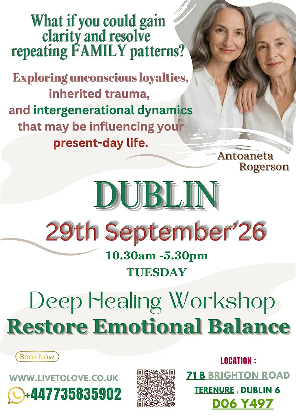 Release Inherited Patterns ~Workshop In-Person ; Ireland , DUBLIN