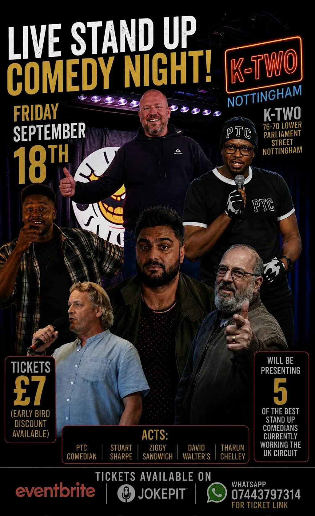 K-two comedy club presents a night of stand up comedy at K-two Nottingham