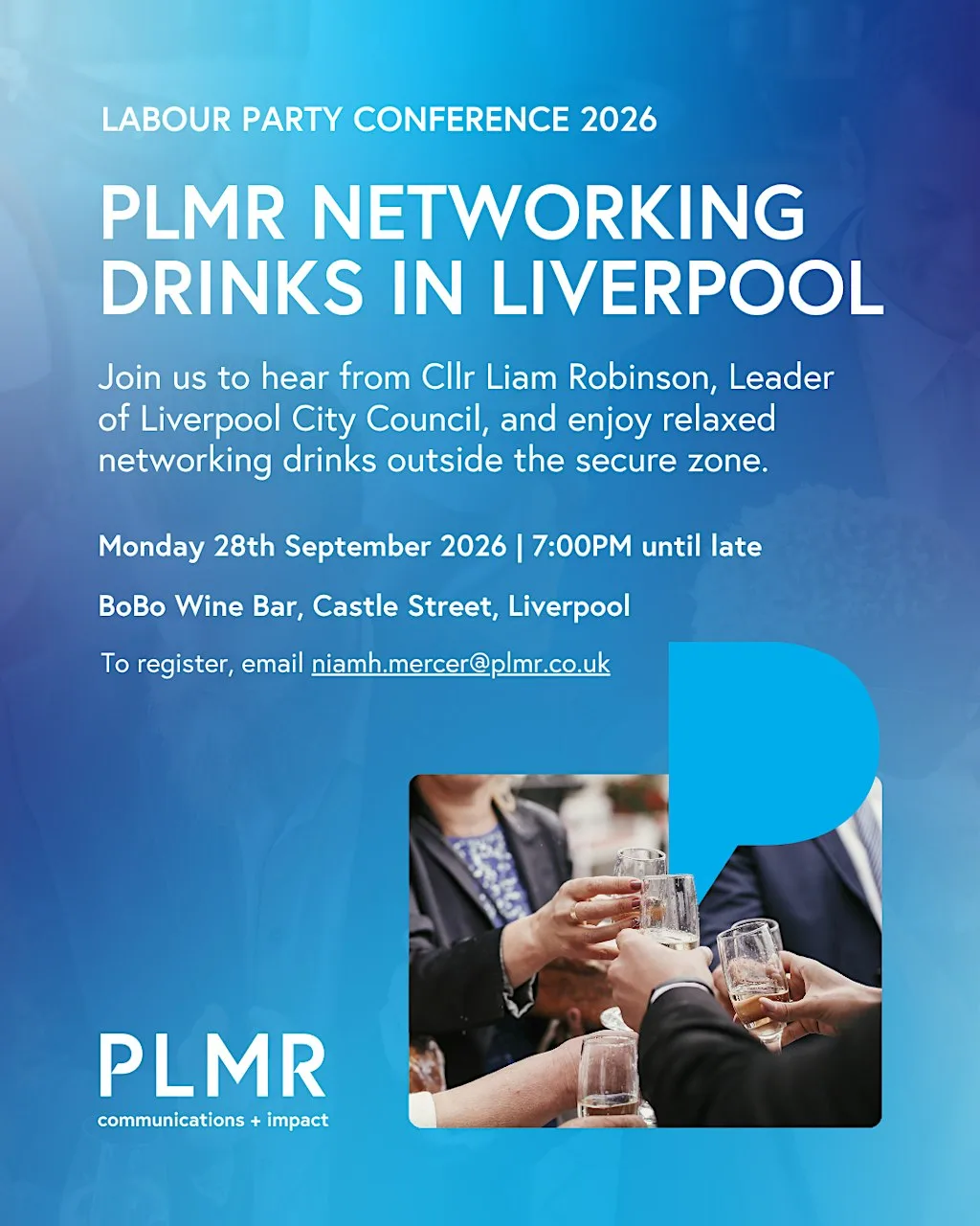 PLMR Networking Drinks | Labour Party Conference 2026
