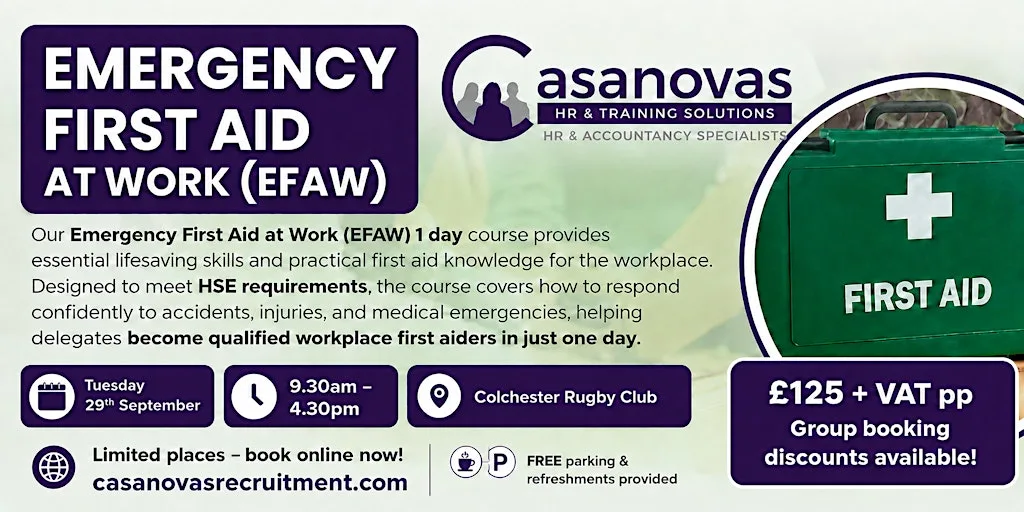 Emergency First Aid at Work (EFAW) at Colchester Rugby Club
