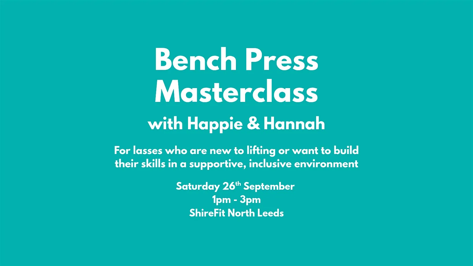 Bench Press Masterclass at ShireFit North Leeds