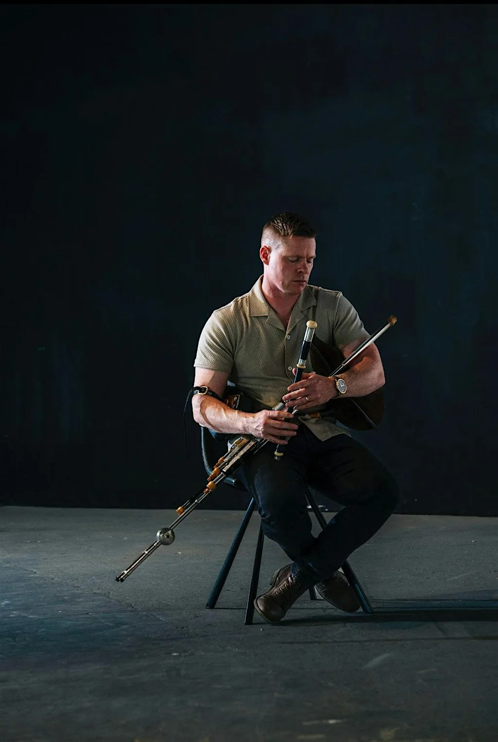 Seán McKeon at Jim of the Mills. An evening of traditional Uilleann Piping at Jim O' the Mills