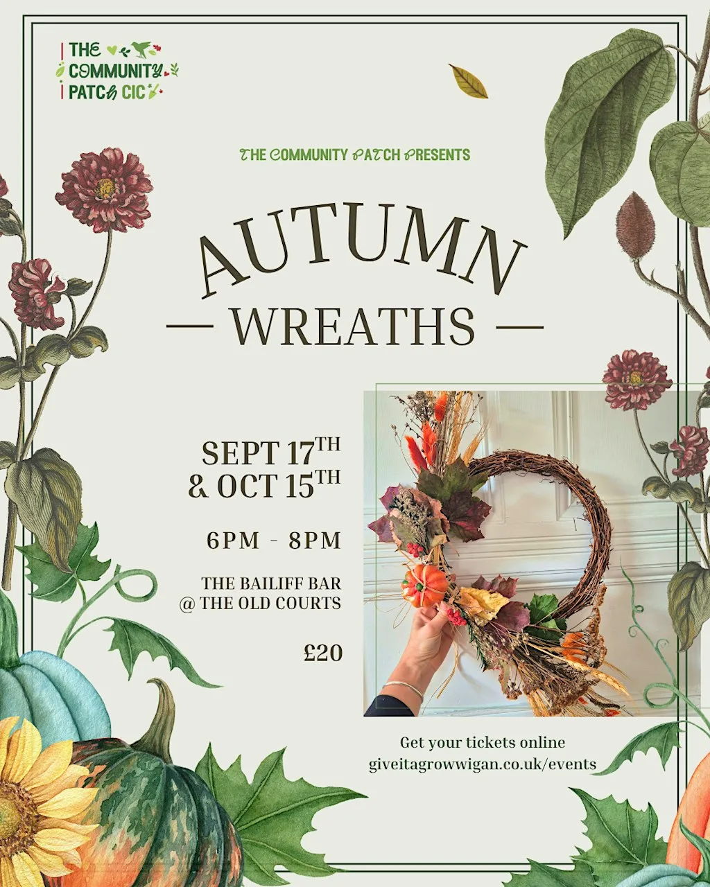 Autumn Wreath Workshop at The Old Courts