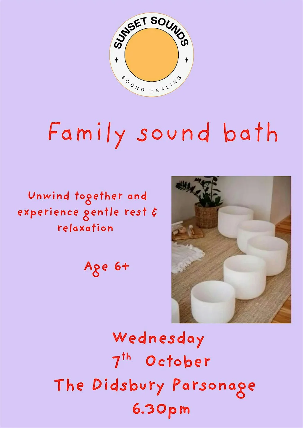 Family sound bath: relax and let go at The Didsbury Parsonage Trust
