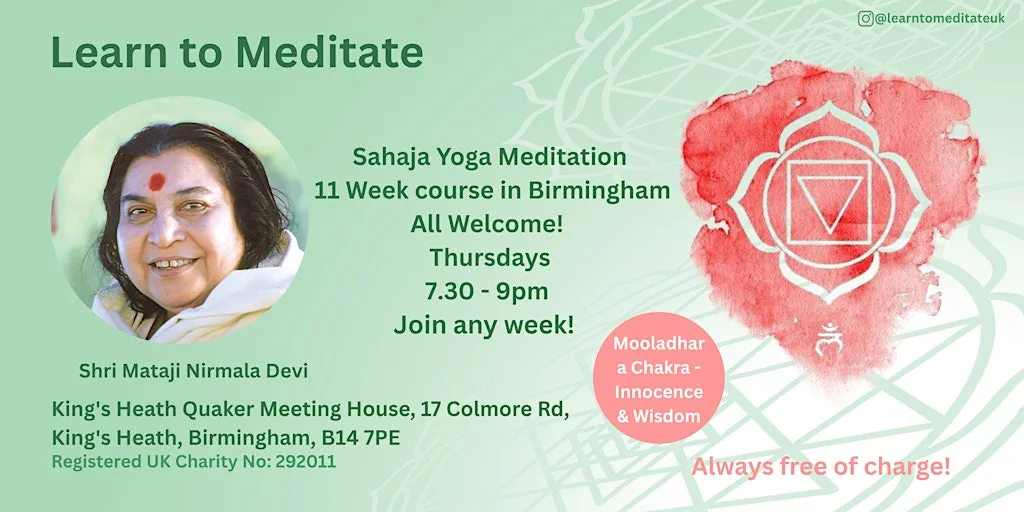 Learn to Meditate in Birmingham - Free 11 Week Course - Mooladhara Chakra at King's Heath Quaker Meeting House