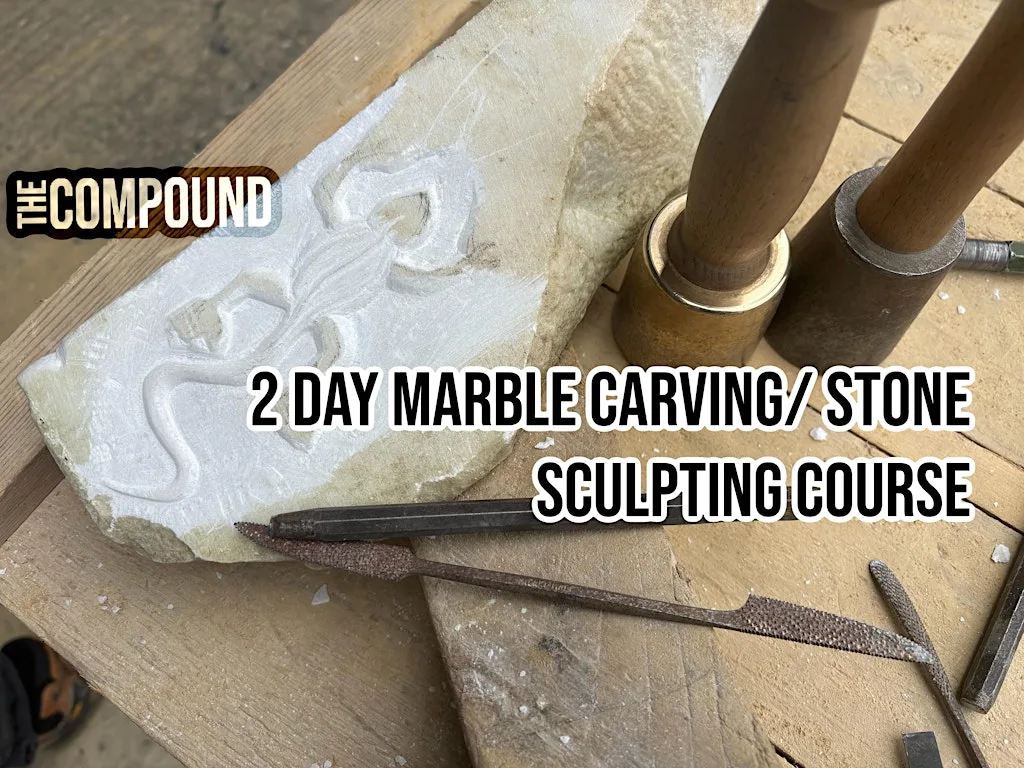 1 or 2 day Introduction to Stone/Marble Sculpting, Engraving, and Carving at The Compound