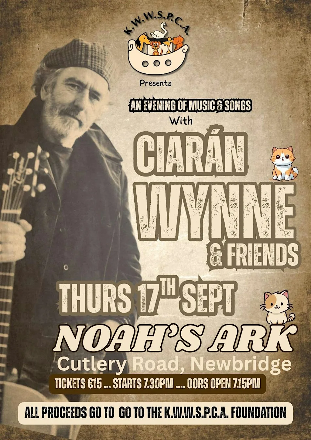 Ciaran Wynne & Friends - an evening of music & songs at Noah’s Ark, the KWWSPCA’s Charity Shop