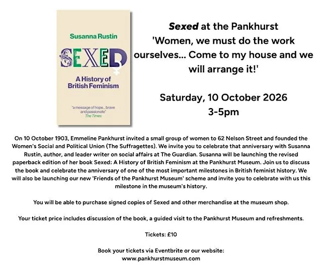 Sexed - Book Launch at the Pankhurst (new tickets available!) at Pankhurst Centre