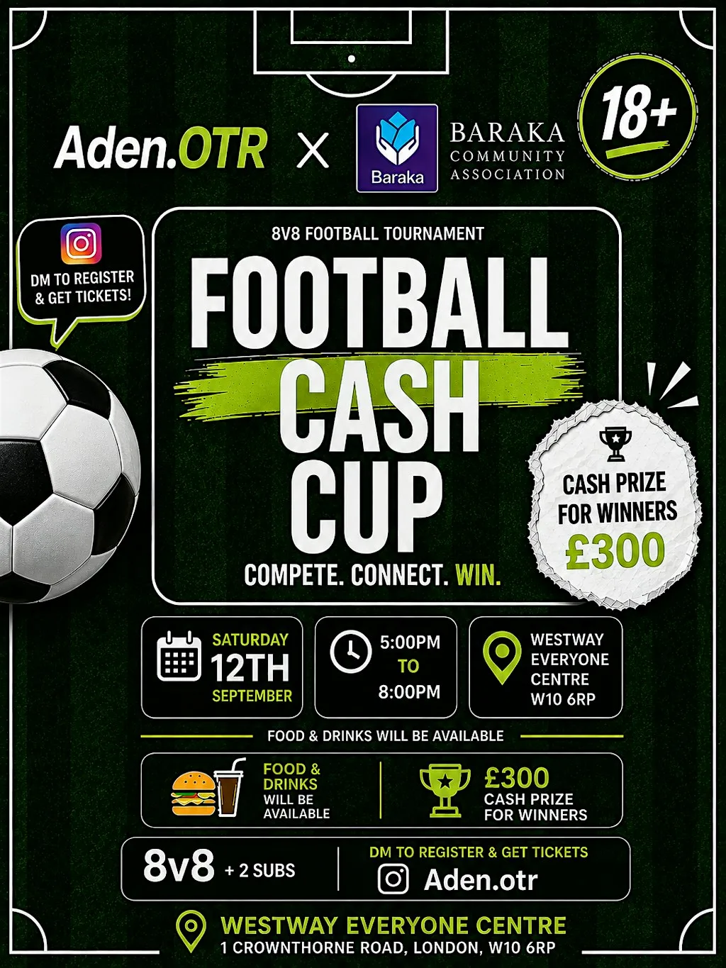 ADENOTR X BARAKA FOOTBALL CASH CUP at Westway Sports & Fitness Centre