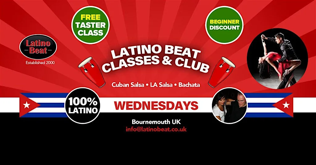Latino Beat Salsa Bournemouth Classe & Social WED 9 SEP Queens Hotel at The Queens Hotel & Spa Bournemouth