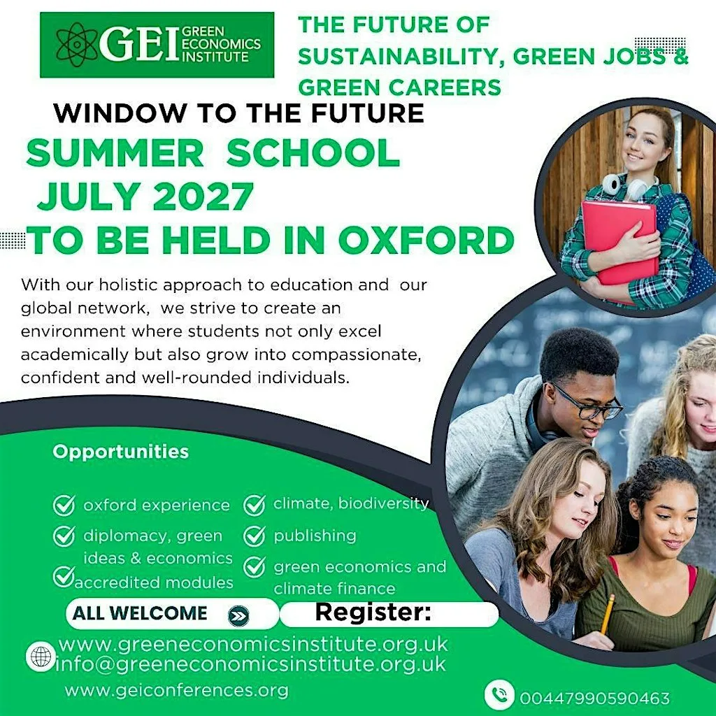 Green Economics Institute's International Summer Schools and Academy 2027 at Oxford Friends Meeting House