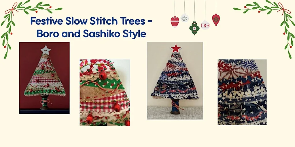 Festive Slow Stitch Trees – Boro and Sashiko Style at 32 Devonport Rd