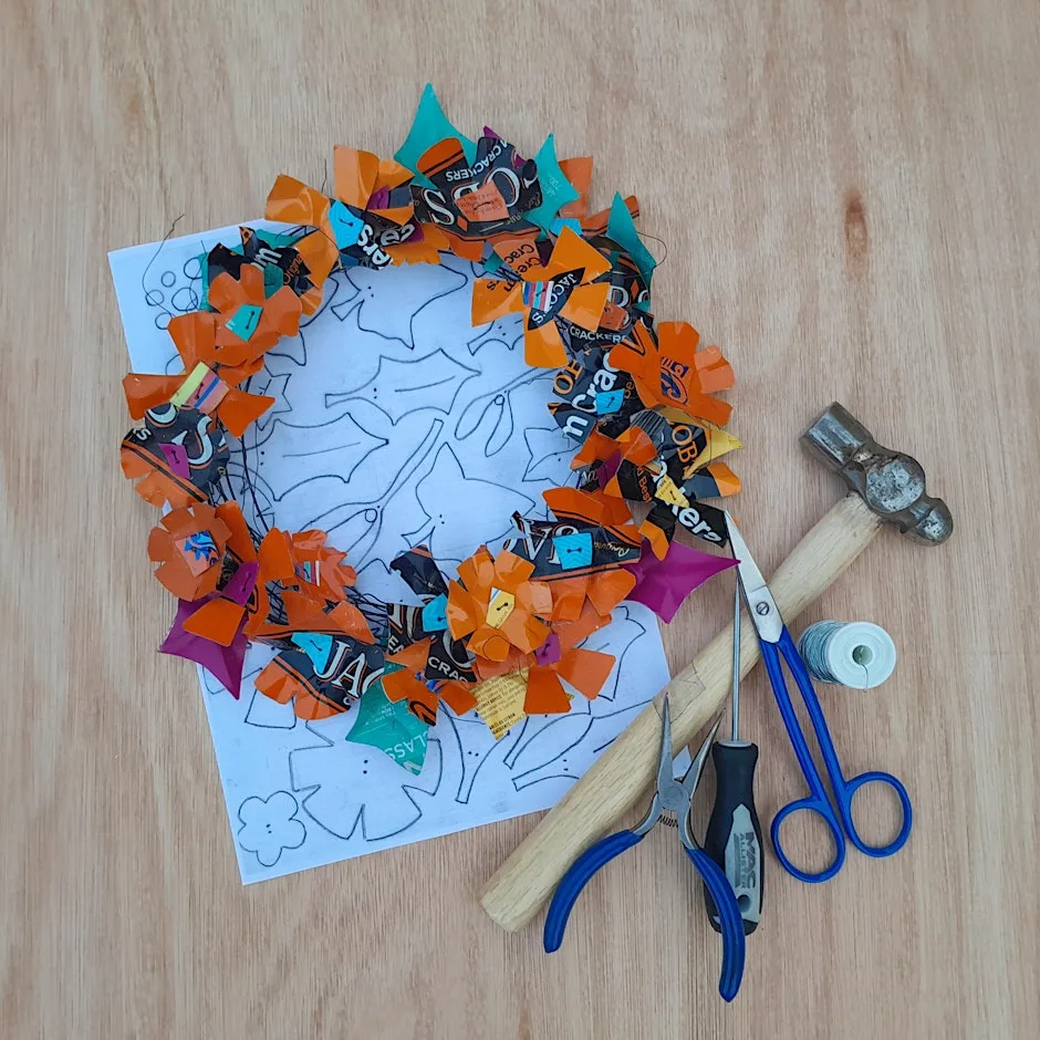 Make a recycled tin wreath! at Off The Rails Arthouse