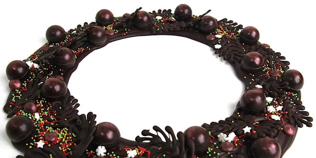 Chocolate Wreath Making workshop - a Christmas wreath with a difference at Davenport's Chocolates