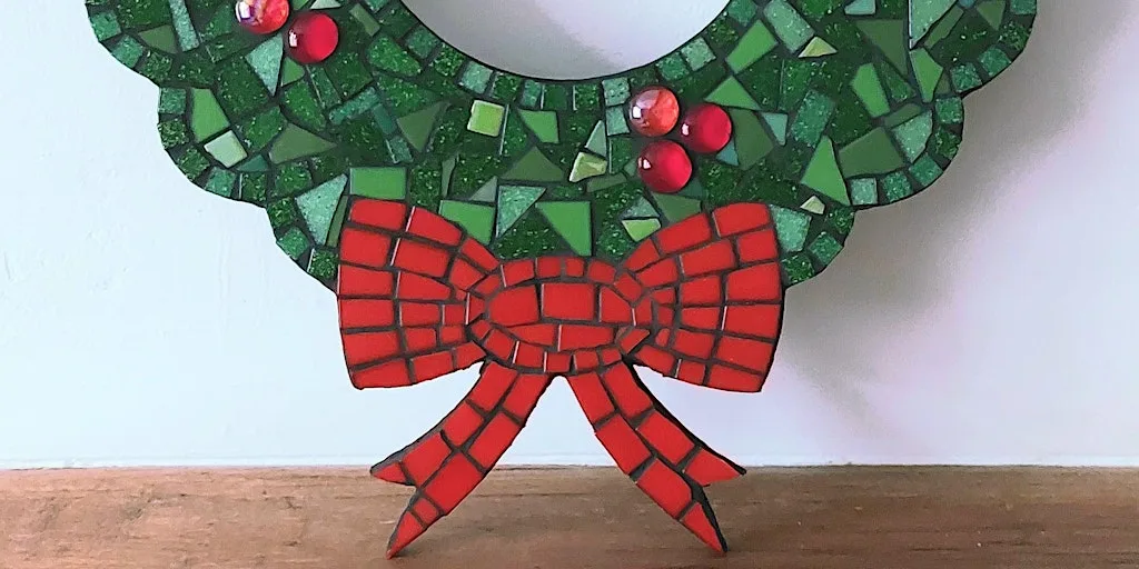 Glass Tiles Festive Mosaic Wreath One Day Workshop at The Craft House