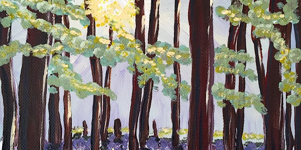 Brush and Bottle Painting: Sunset In Lavender Wood, London at London Art Bar, Holborn
