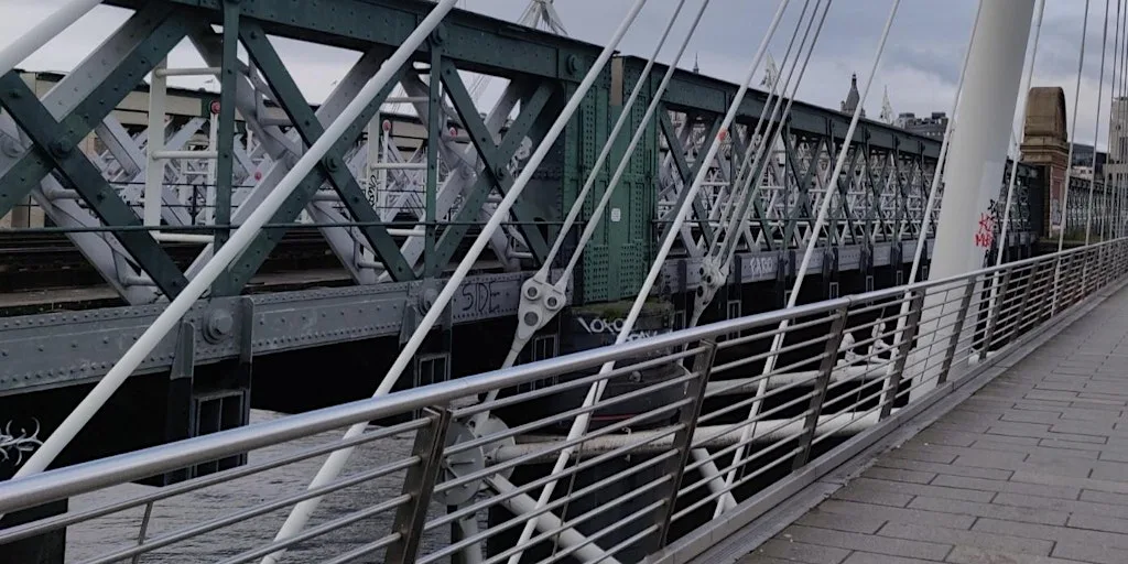 Crossing the Thames at Vauxhall Bus Station