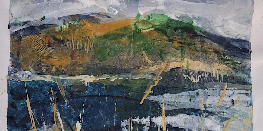 Explore exciting ways to use Gelliplates with abstract landscapes at The Craft House