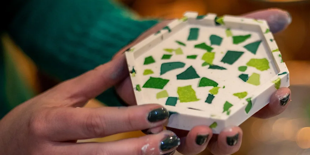 Jesmonite Coaster Workshop at Chirpy