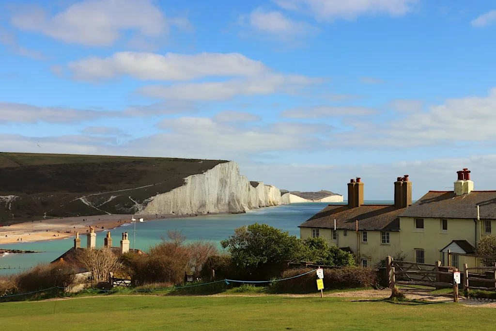 The shorter Seven Sisters, Friston Forest, and Cuckmere Haven at Victoria Station