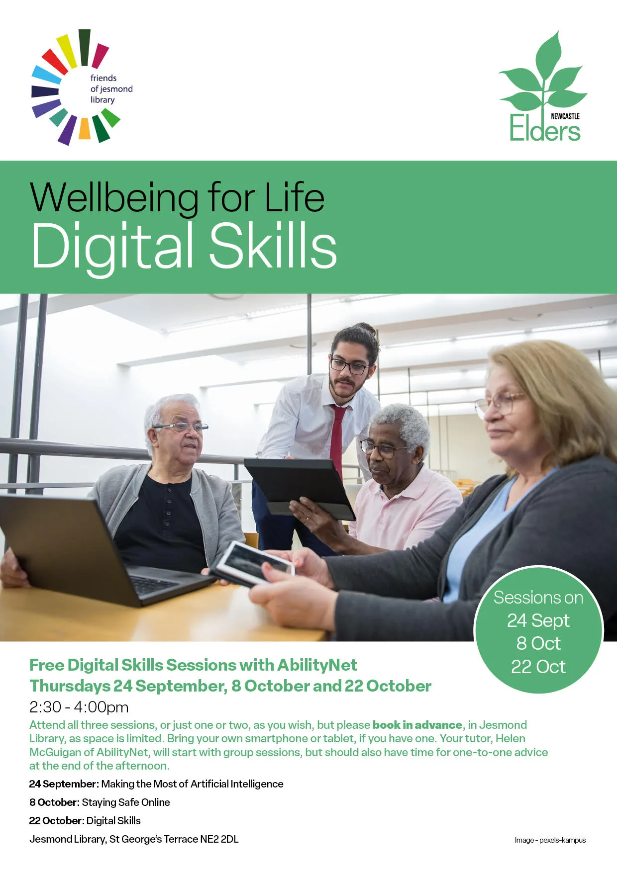 Ability Net digital skills session at Catherine Cookson Room