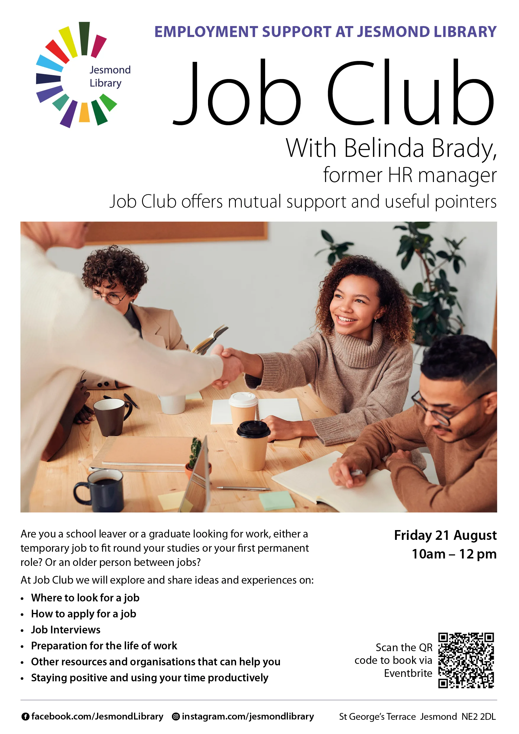 Job Club with Belinda Brady at Catherine Cookson Room