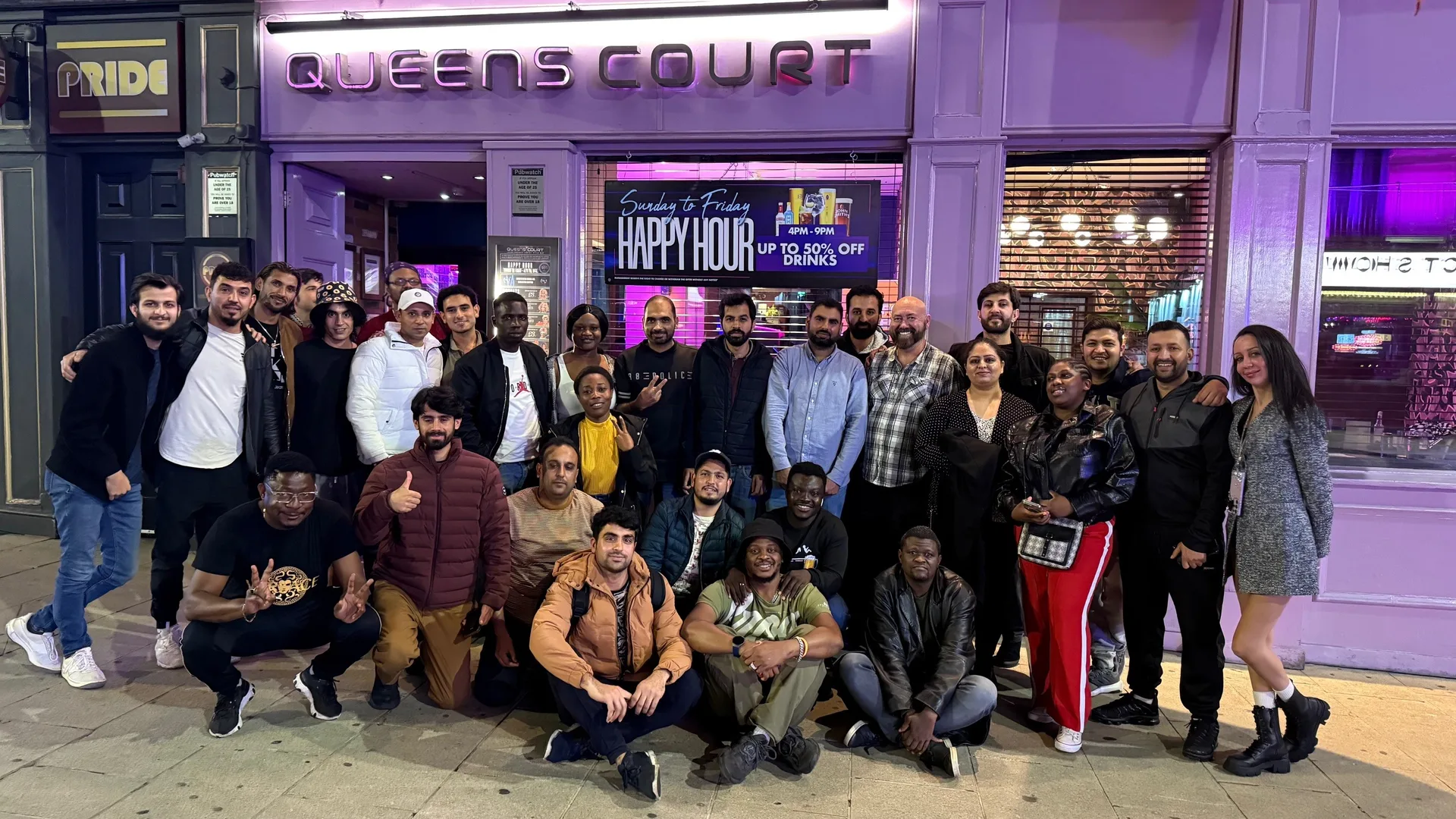 LGBTQ+ monthly drinks hosted by Angels of Freedom at Queens Court Bar