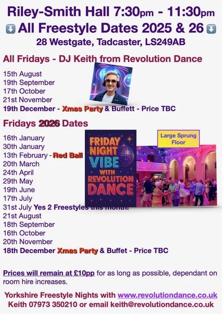 Yorkshire Freestyle night with Revolution dance (Modern Jive) at Riley Smith Hall