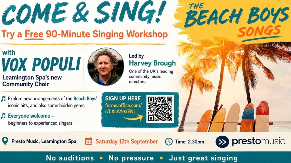Free Singing Workshop with Vox Populi at Presto Music