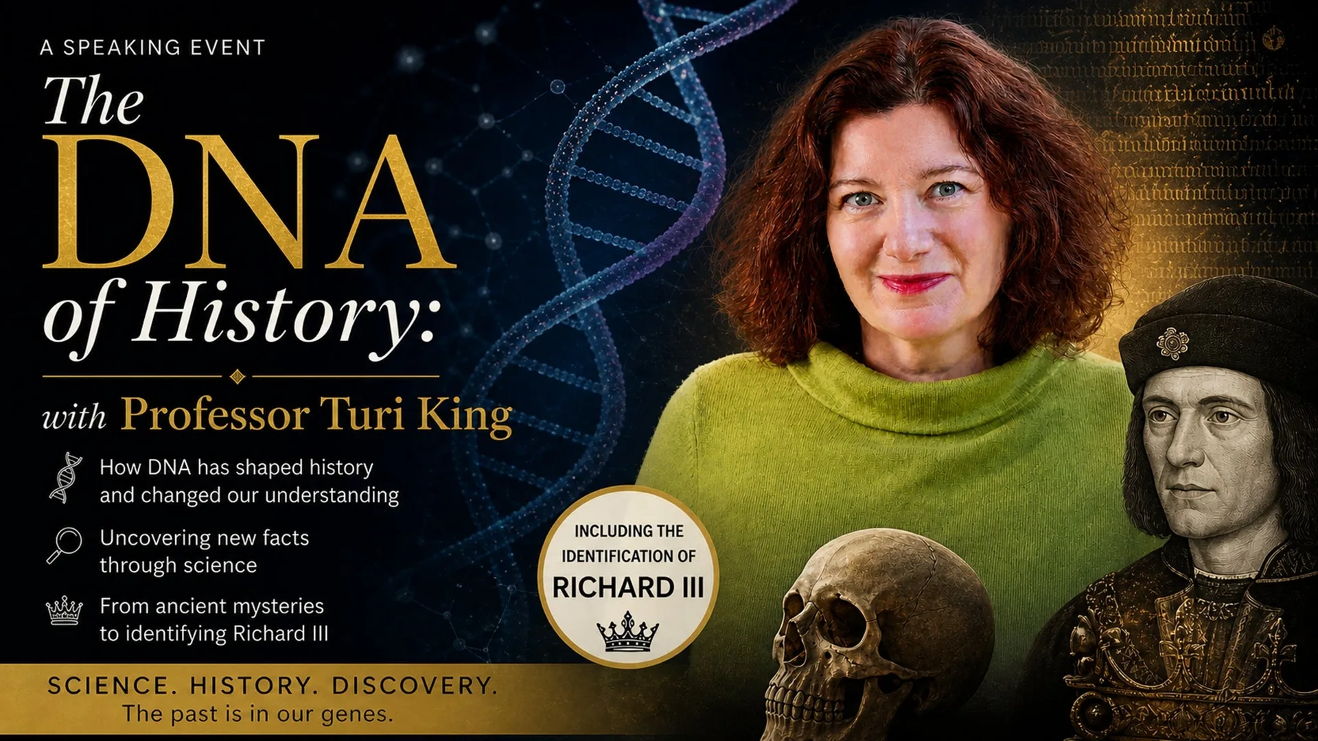 The DNA of History with Professor Turi King at Sheffield City Hall Memorial Hall
