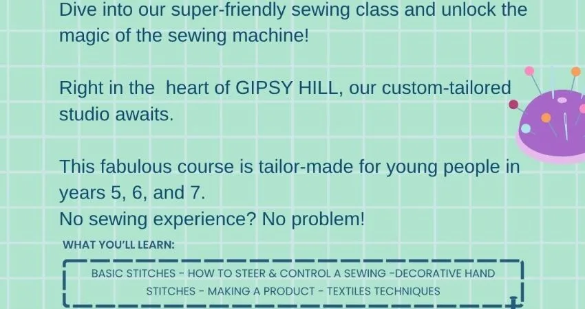 Kids Sewing Summer Camp at The Gipsy Hill Studio