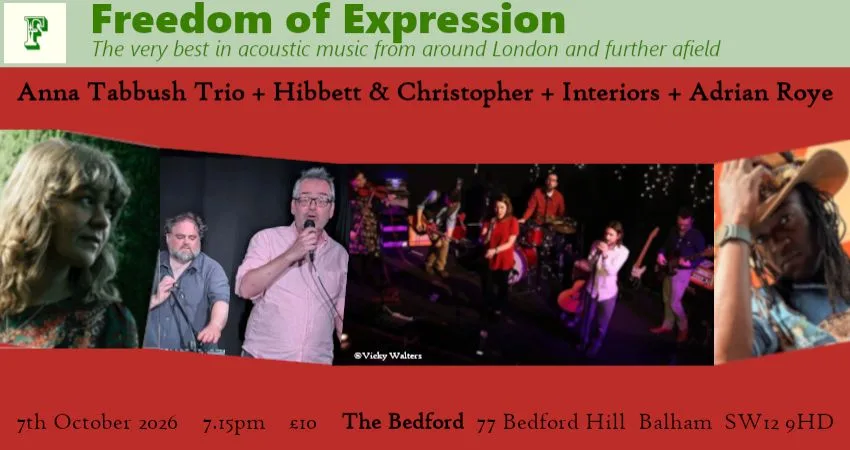 Anna Tabbush Trio + Hibbett & Christopher + Interiors + Adrian Roye at The Bedford