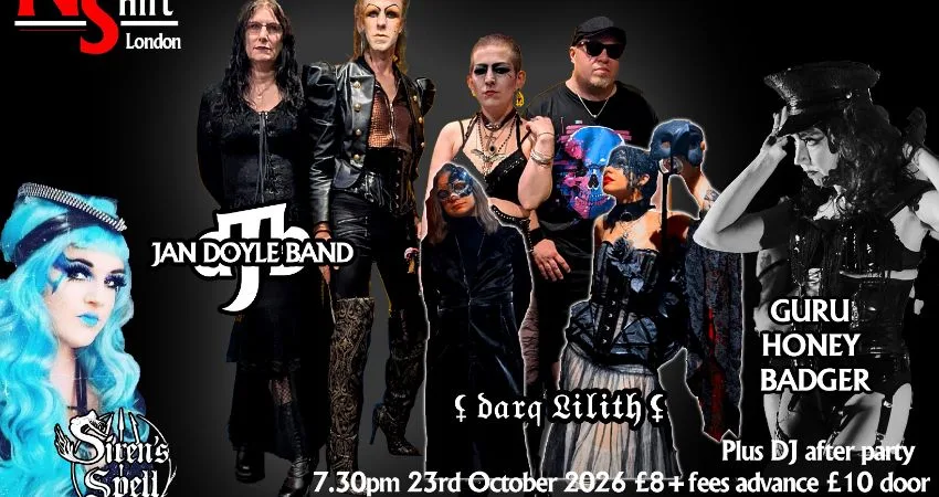 Night Shift London 23rd October 2026 Jan Doyle Band Siren's Spell Darq Lilith Guru Honey Badger at Aces & Eights