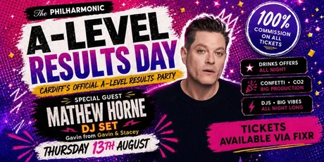 A-LEVEL RESULTS PARTY WITH MATHEW HORNE
