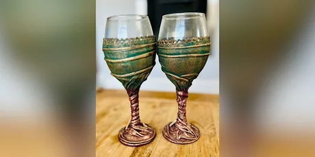 Powertex- make a decorated wine glass