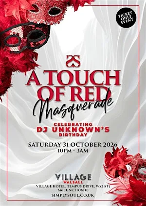 Simply Soul 'Touch of Red - Masquerade' on Saturday 31st October 2026