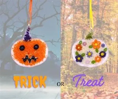Fused Glass Trick or Treat Pumpkin