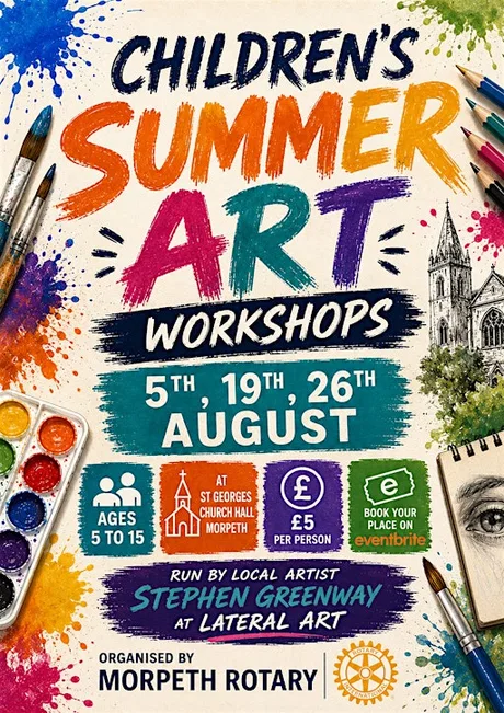 Children's Summer Art Workshop by Lateral Art and Morpeth Rotary